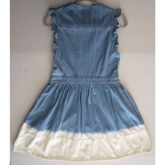 Kate Spade Women’s Sz 4 Blue/White Dip-Dyed Denim Ruffle-Trim Dress - Picture 12 of 14